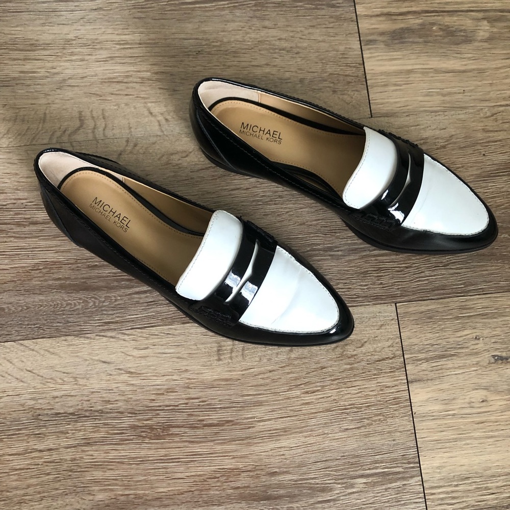 black and white Michael Kors oxfords